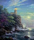 Thomas Kinkade Split Rock Light painting
